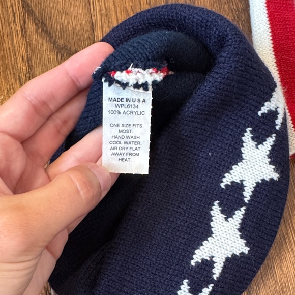 Red, White, and Blue Scarf and Hat Set - Picture 2 of 6
